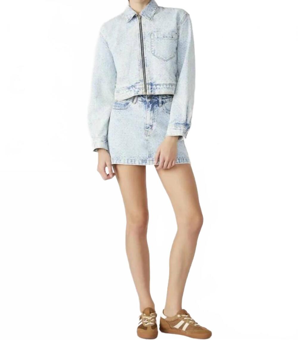 NEW STEVE MADDEN glacia rhinestone denim jacket in blue